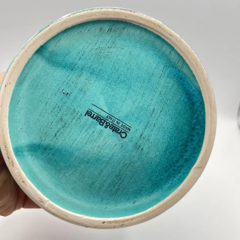 Crate And Barrel Container Blue Ceramic